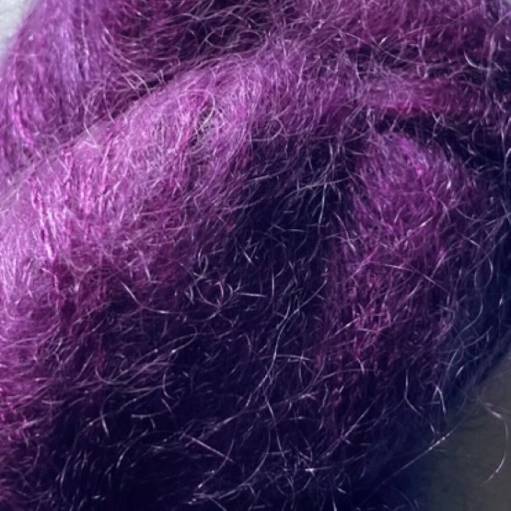 Knothouse Yarns, Mo Debonair - 459yd - "Her Majesty" - Magenta / Purple Mohair
